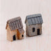 village stone huts plastic miniature garden toys - 2 pieces