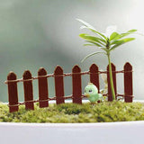 Wooden fence miniature garden toys (Brown) - 4 Pieces