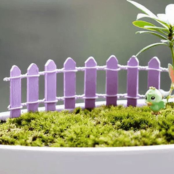 wooden fence miniature garden toys (lavender) - 4 pieces