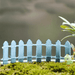 wooden fence miniature garden toys (sky blue) - 4 pieces