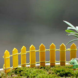 Wooden fence miniature garden toys (Yellow) - 4 Pieces
