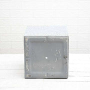 10 inch (25 cm) oth - 12 stone finish square fiberglass planter (grey)