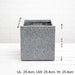 10 inch (25 cm) oth - 12 stone finish square fiberglass planter (grey)