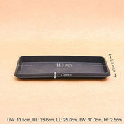 11.2 inch (28 cm) rectangle plastic plate for 11.8 inch (30 cm) bello window planter no. 30 pot (black) (set of 3) 