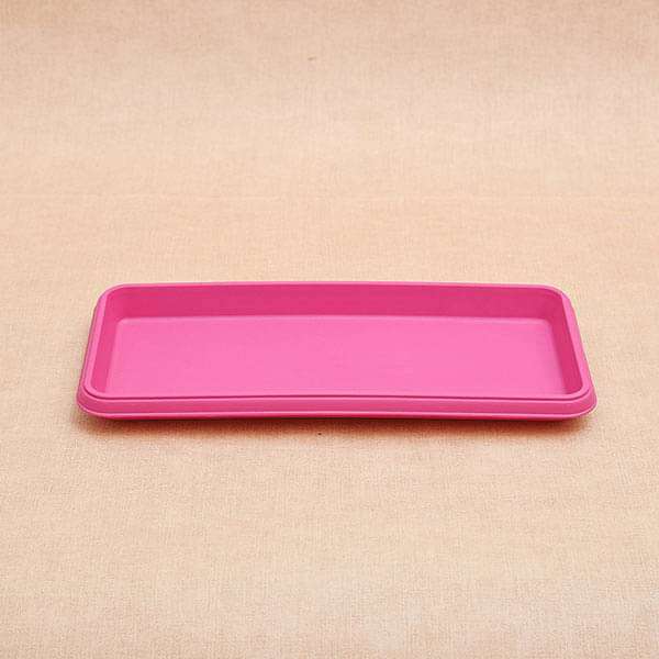 11.2 inch (28 cm) rectangle plastic plate for 11.8 inch (30 cm) bello window planter no. 30 pot (dark pink) (set of 3) 