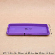 11.2 inch (28 cm) rectangle plastic plate for 11.8 inch (30 cm) bello window planter no. 30 pot (violet) (set of 3) 