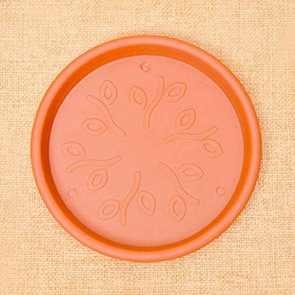 11.2 inch (28 cm) round plastic plate for 12 inch (30 cm) grower pots (terracotta color) (set of 3) 