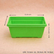 11.8 inch (30 cm) bello window planter no. 30 rectangle plastic pot (green) (set of 6) 