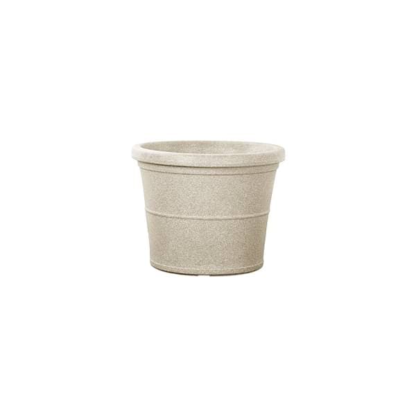 11.8 inch (30 cm) duro no. 30 stone finish round rotomoulded plastic planter (sand color) 