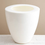 12 inch (30 cm) convex round plastic planter (white) 