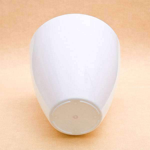 12 inch (30 cm) convex round plastic planter (white) 