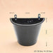 12 inch (30 cm) sml - 009 wall mounted d shaped fiberglass planter (black)