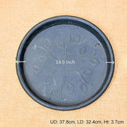 14.9 inch (38 cm) round plastic plate for 16 inch (41 cm) grower pots (black) (set of 3) 