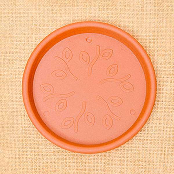 14.9 inch (38 cm) round plastic plate for 16 inch (41 cm) grower pots (terracotta color) (set of 3) 