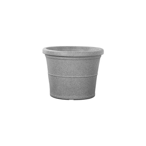 15.7 inch (40 cm) duro no. 40 stone finish round rotomoulded plastic planter (grey) 