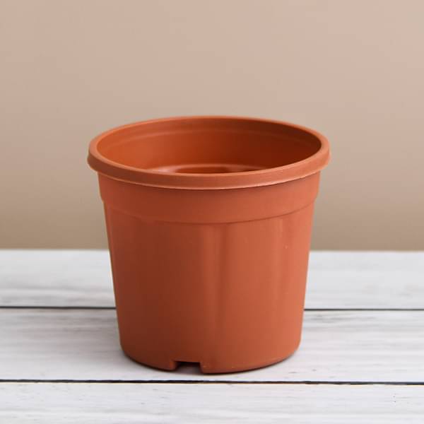 16 inch (41 cm) grower round plastic pot (terracotta color) (set of 3) 