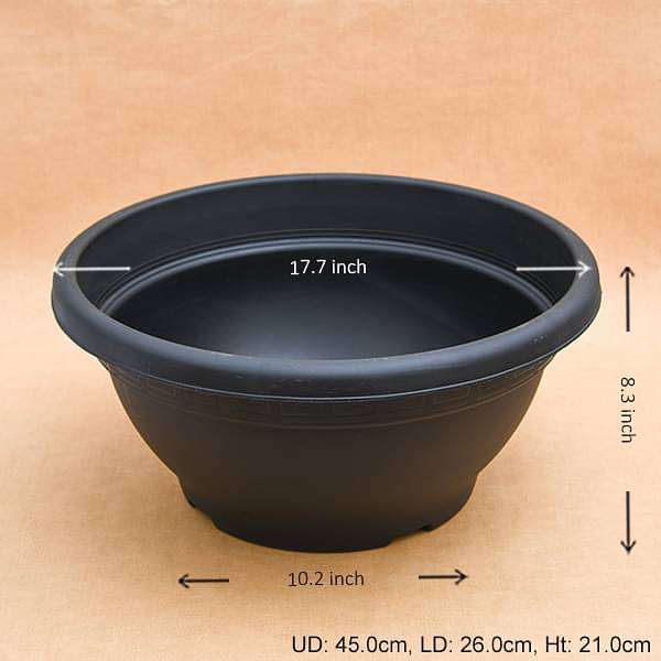 Buy 17.7 inch (45 cm) Bowl No. 45 Round Plastic Pot (Black) (set of 3 ...