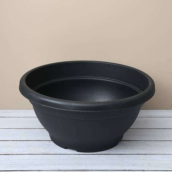 17.7 inch (45 cm) bowl no. 45 round plastic pot (black) (set of 3) 