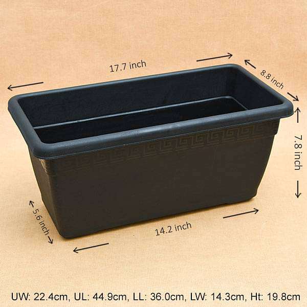 rectangle plastic pots for plants Buy 17.7 inch (45 cm) Small Window Rectangle Plastic Pot (Black) (set of 3) online from Nurserylive at lowest price