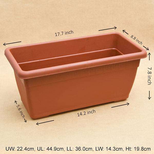 rectangular terracotta pots for plants Buy 17.7 inch (45 cm) Small Window Rectangle Plastic Pot (Terracotta Color) (set of 3) online from Nurserylive at lowest price