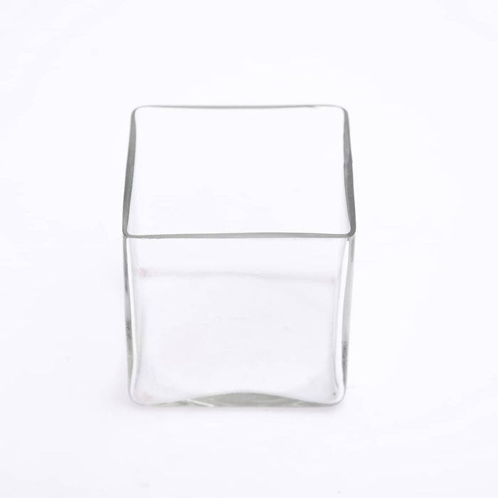 2.5 inch (6 cm) square glass vase 