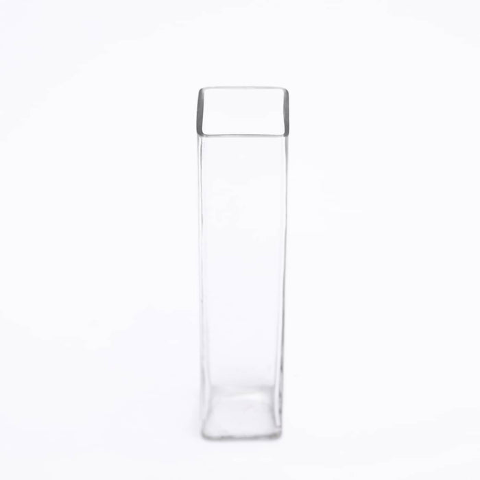 2 inch (5 cm) square glass vase (9 inch (23 cm) height) 
