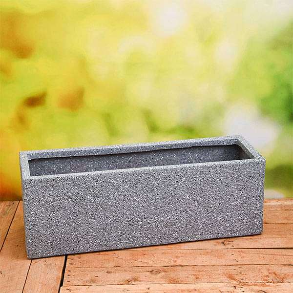 Buy 27 inch (69 cm) OTH-15 Stone Finish Rectangle Fiberglass Planter ...