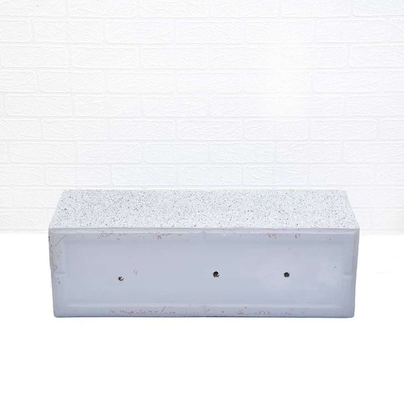 27 inch (69 cm) oth - 15 stone finish rectangle fiberglass planter (grey)