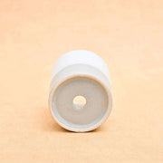 3.1 inch (8 cm) cp043 cylindrical ceramic pot with plate (white 