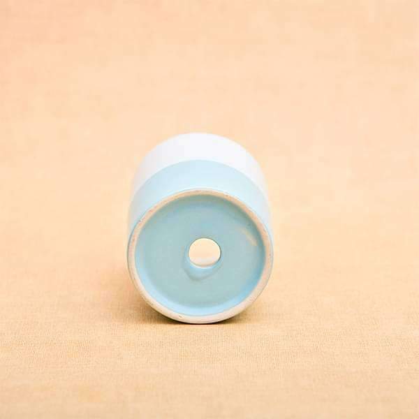 3.1 inch (8 cm) cp044 cylindrical ceramic pot with plate (white 