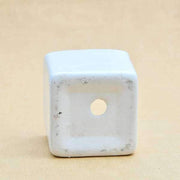 3.3 inch (8 cm) square box ceramic pot (white) (set of 2) 