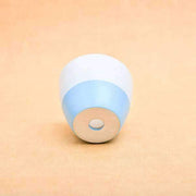 3.7 inch (9 cm) cp036 round egg ceramic pot with plate (white 