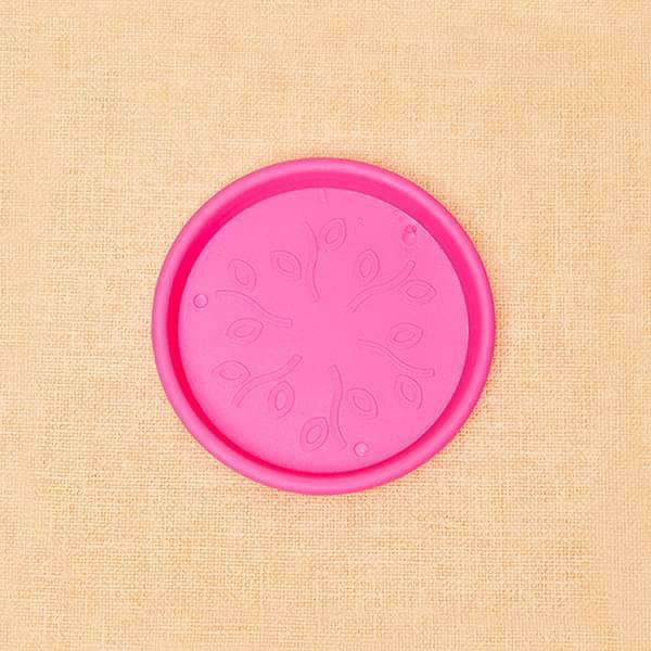 3.7 inch (9 cm) round plastic plate for 4 inch (10 cm) grower pots (dark pink) (set of 6) 