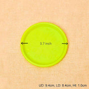 3.7 inch (9 cm) round plastic plate for 4 inch (10 cm) grower pots (lime yellow) (set of 6) 