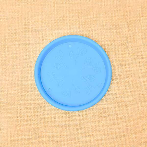 3.7 inch (9 cm) round plastic plate for 4 inch (10 cm) grower pots (sky blue) (set of 6) 