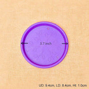 3.7 inch (9 cm) round plastic plate for 4 inch (10 cm) grower pots (violet) (set of 6) 