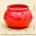 3 inch (8 cm) handi shape round ceramic pot (red) (set of 3) 