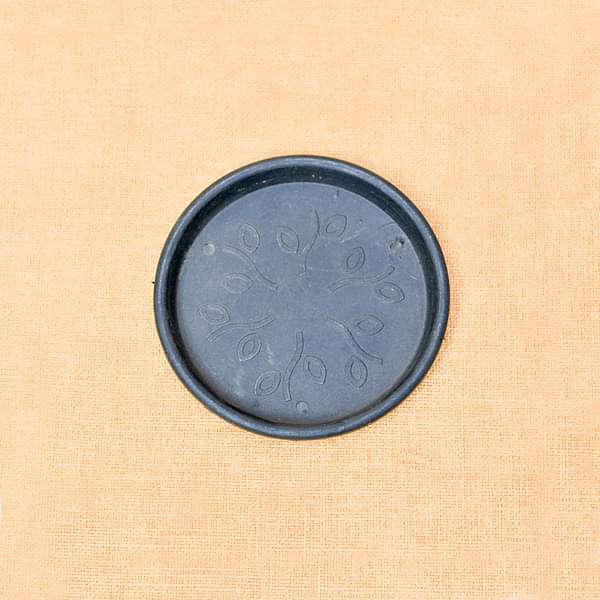 3 inch (8 cm) round plastic plate for 3 inch (8 cm) grower pots (black) (set of 6) 