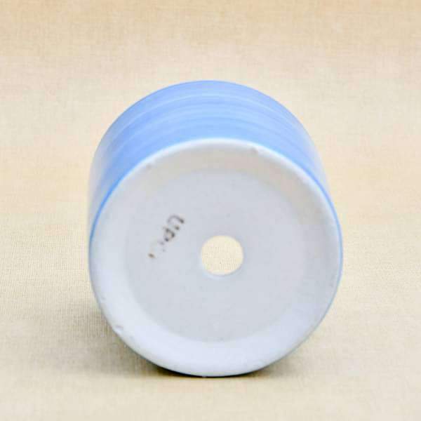 4.1 inch (10 cm) ring design cylindrical ceramic pot (blue) (set of 2) 