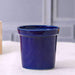 4.1 inch (10 cm) round ceramic pot with rim (navy blue) (set of 2) 