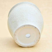 4.9 inch (12 cm) matka vase marble finish round ceramic pot (light brown) (set of 2) 