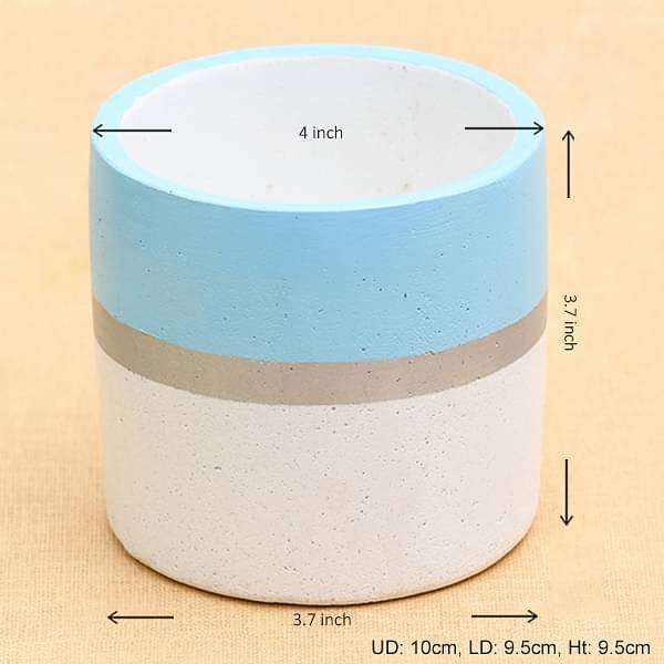 4 inch (10 cm) circlet concrete pot (rustic white 