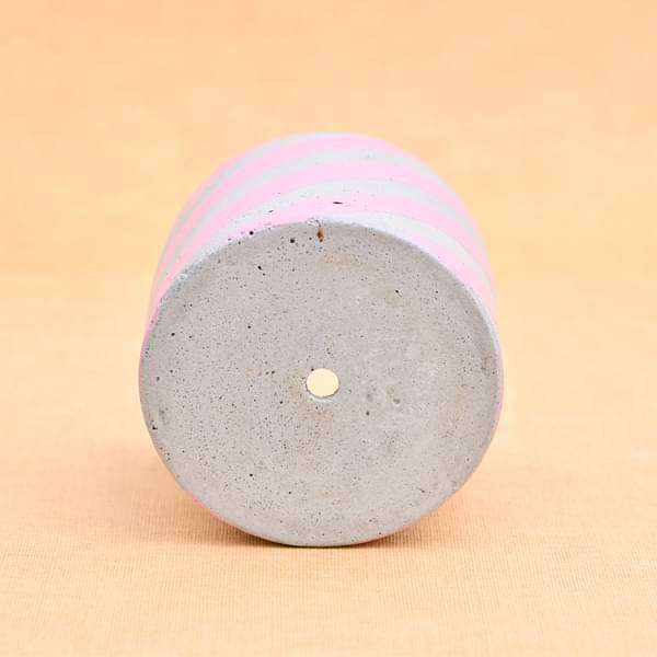 4 inch (10 cm) circlet grey concrete pot (rustic pink) 