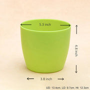 5.3 inch (13 cm) ronda no. 1412 round plastic planter (green) (set of 6) 