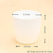 5.3 inch (13 cm) ronda no. 1412 round plastic planter (white) (set of 6) 