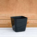 5.5 inch (14 cm) square plastic planter with rounded edges (black) (set of 6) 