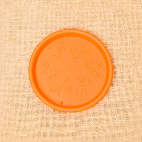 5.9 inch (15 cm) round plastic plate for 6 inch (15 cm) grower pots (orange) (set of 6) 