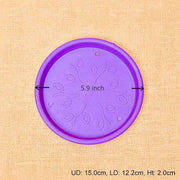 5.9 inch (15 cm) round plastic plate for 6 inch (15 cm) grower pots (violet) (set of 6) 