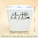 5.9 inch (15 cm) warli painting marble finish square cone ceramic pot with rounded edges (white) (set of 2) 