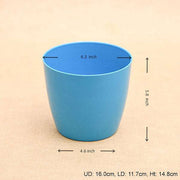 6.3 inch (16 cm) valencia 16 round plastic planter (sky blue) (set of 6) 